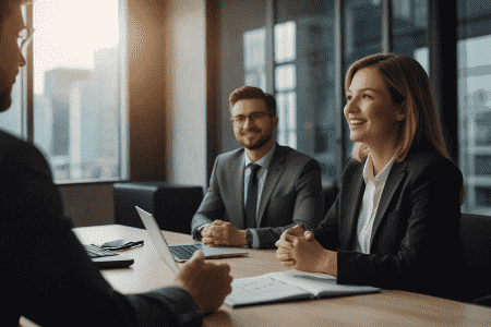 An image showing a candidate participating in an AI-driven interview at their convenience